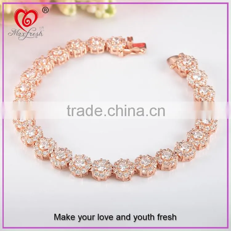 wholesale hot custom fashion zinc alloy bracelet rose gold plating zinc alloy bracelet