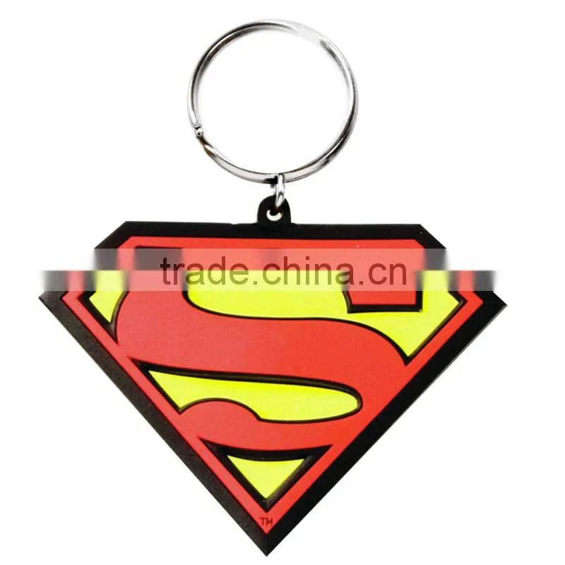Super man Custom Key Chain, Rubber key chain