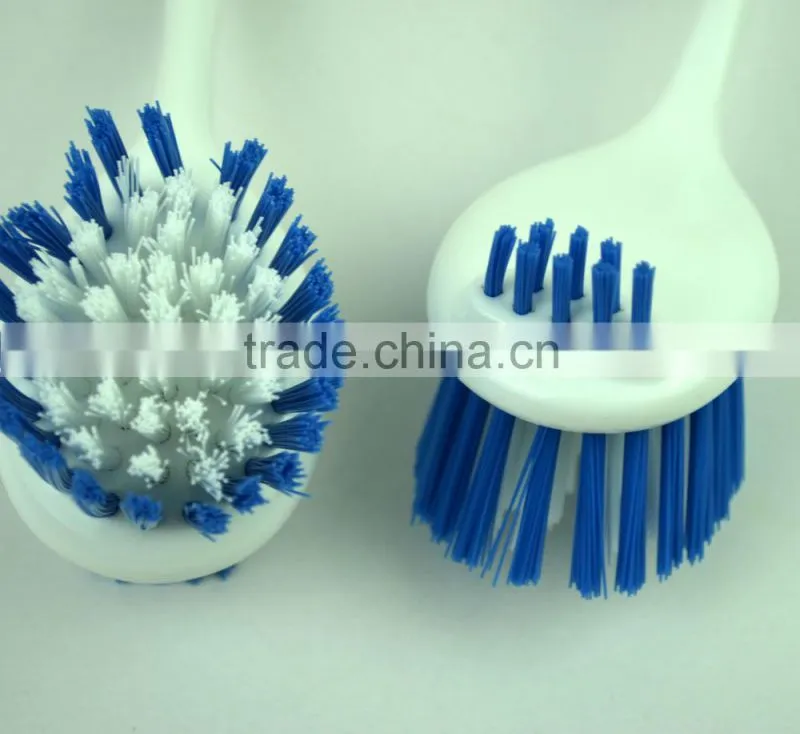 plastic pot brush with two-side bristles