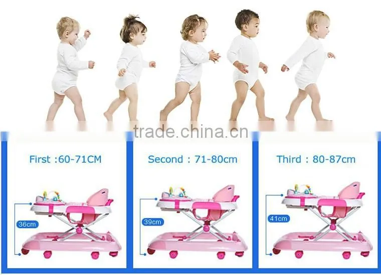 BW-01B push bar design new model baby walker, softextile baby walker with soft cushion