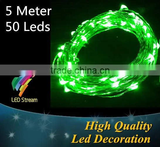 5M 50 leds Green starry string lights