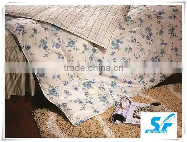 flower printed alternative goose down feather comforter/ micro fiber quilt cover