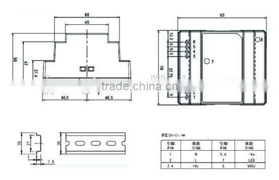 PAD15-30 Series high quality low price din rail smps power supply