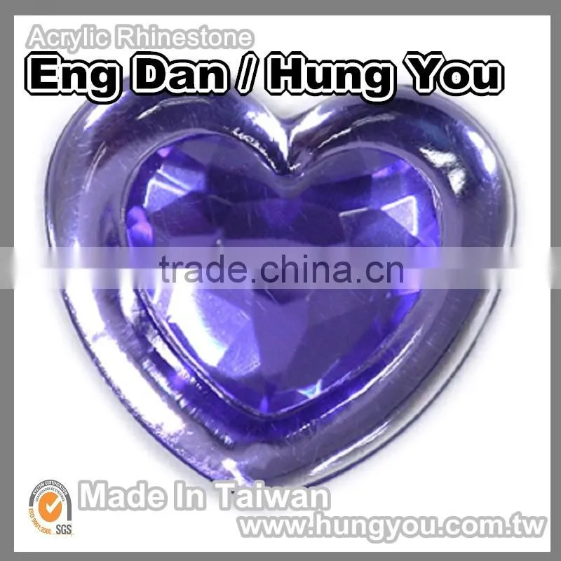 Best Offer Heart Shaped 18mm Acrylic Rhinestone