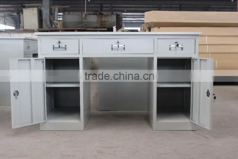 High quality cheap stainless steel double sided office desk with drawers