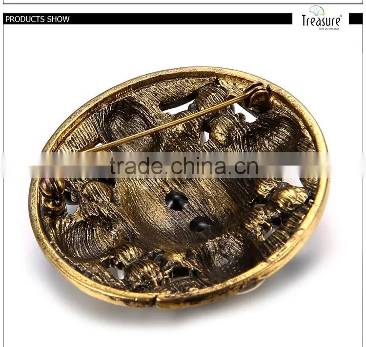 2015 latest wholesale famous brand imitation best price and high quality oil picture and cooper brooch