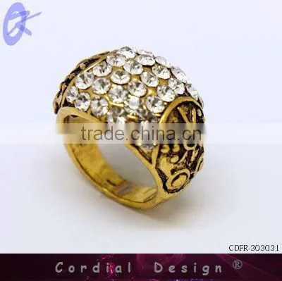 hot sale wholesale vintage design rhinestone high quality ring for man