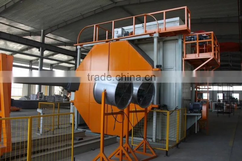 Two arms shuttle rotomolding machine for manufacturing plastic products