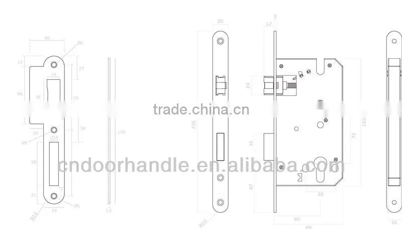 Cheap price fashional design fire proof mortise door lock parts italy