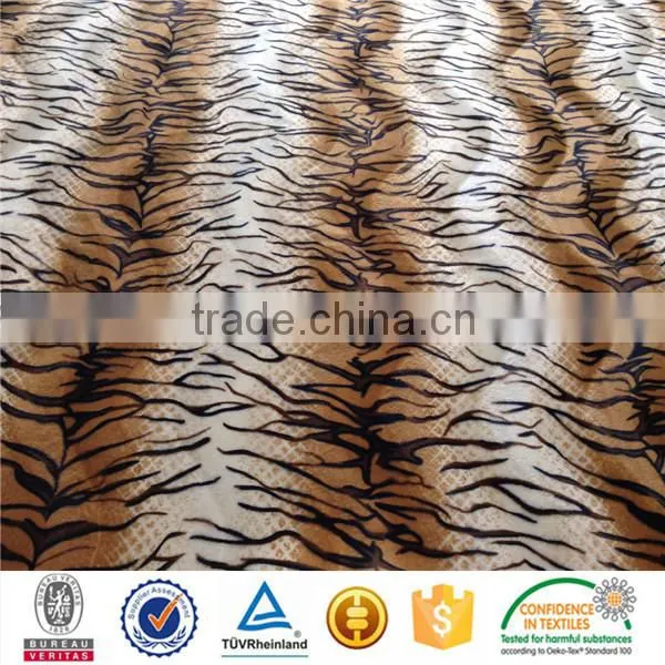 Animal print cheetah design S wave brush upholstery velboa fabric