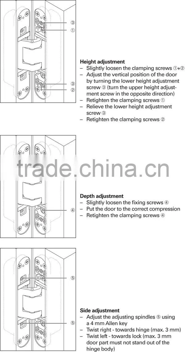 180 degree Zinc alloy and aluminium alloy heavy gate concealed hinge for wooden doors