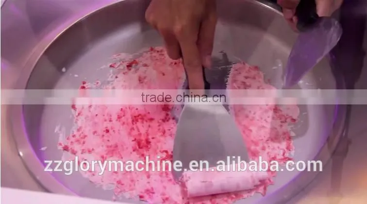 2015 hot sale flat single pan with 6 topping pans stir fry ice cream machine