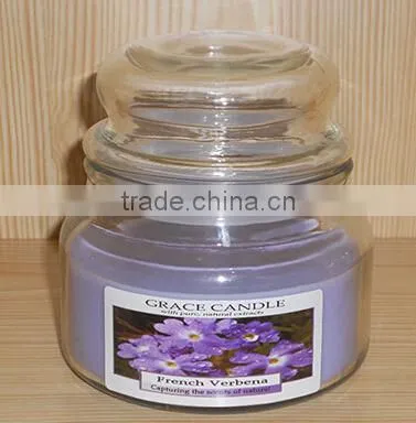glass jar scented candle for wedding party or house decoration