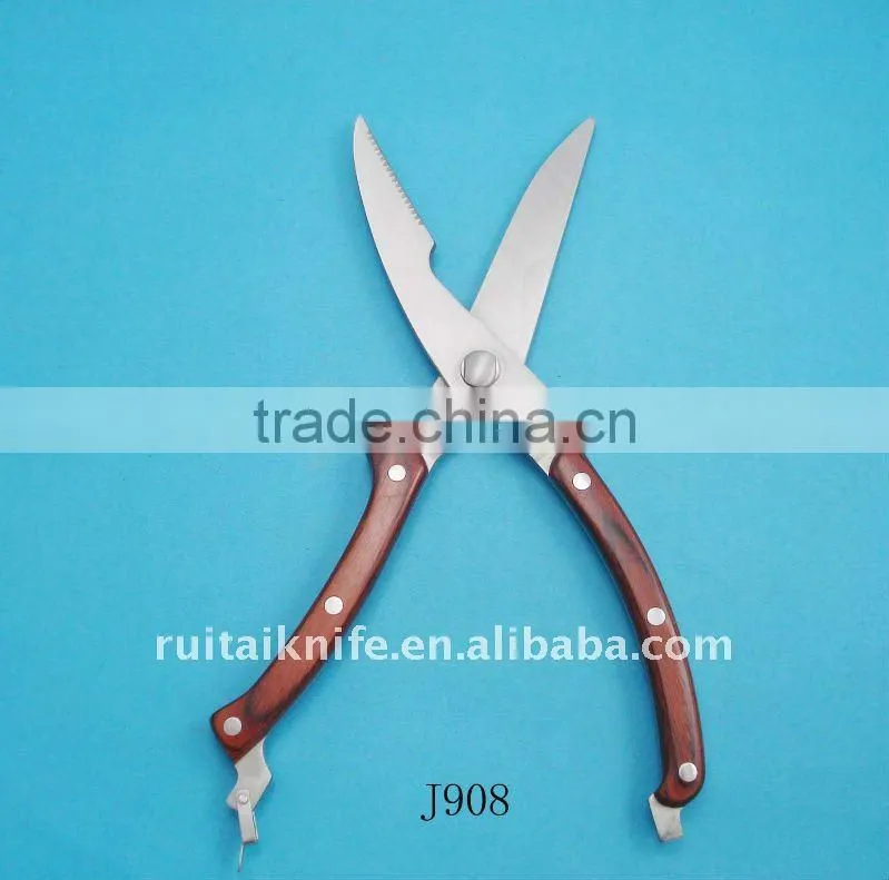 High quality kitchen scissors with color wooden handle