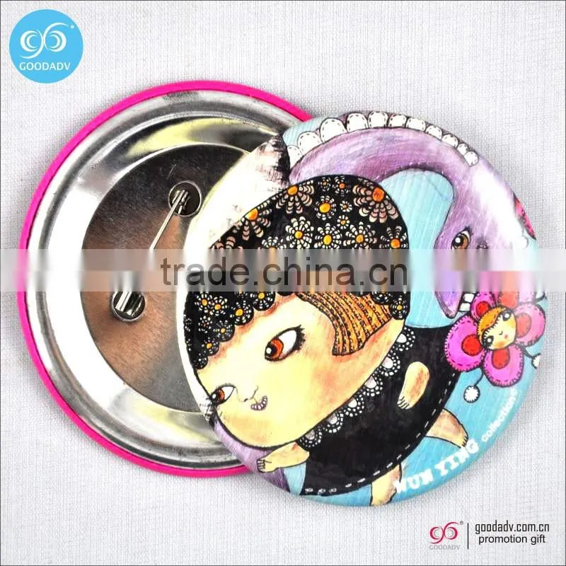 2015 Guangzhou factory sales cartoon printing badge Low button tin badges