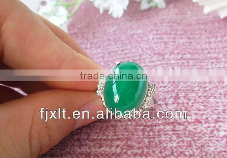 New Arrival Beautiful 925 Sterling Silver Large Chrysoprase Ring