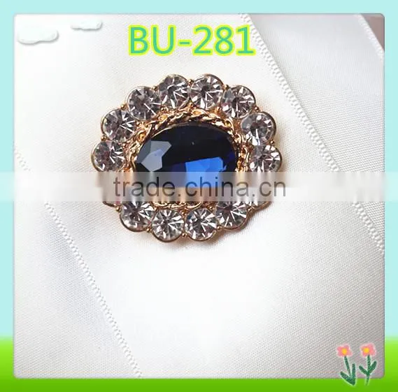 2016 newest design decorative green crystal rhinestone buttons cheap
