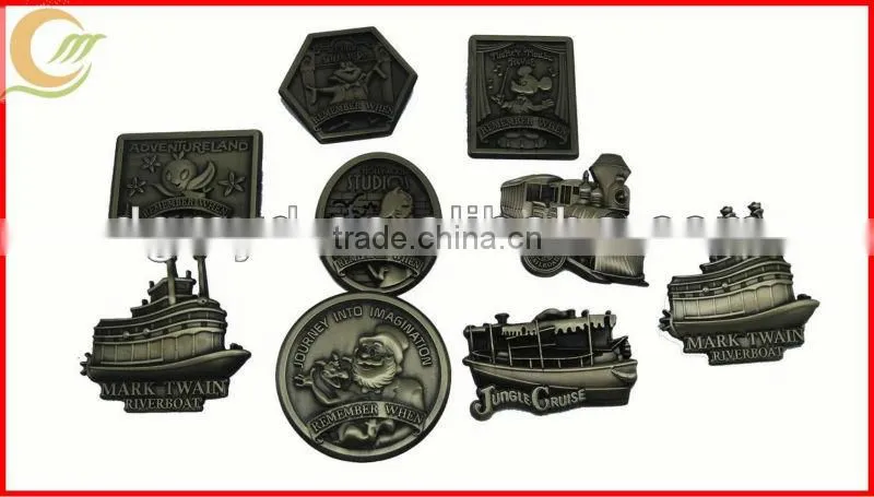 Zinc alloy antique bronze plating 3D custom australia badge with pin