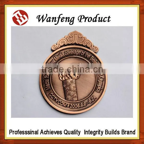 Factory Supply 2015 New Style Custom Sport Blank Medal with Ribbon for Wholesale