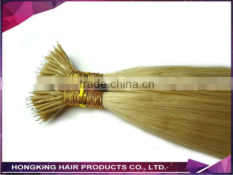 russian hair double drawn virgin hair nano ring hair extensions