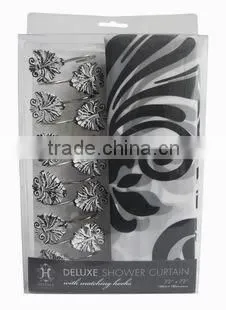 leaves series shower curtain with matching resin hook set