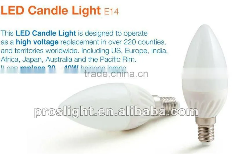 New E14 Blunt tip Ceramics Led Candle lamp