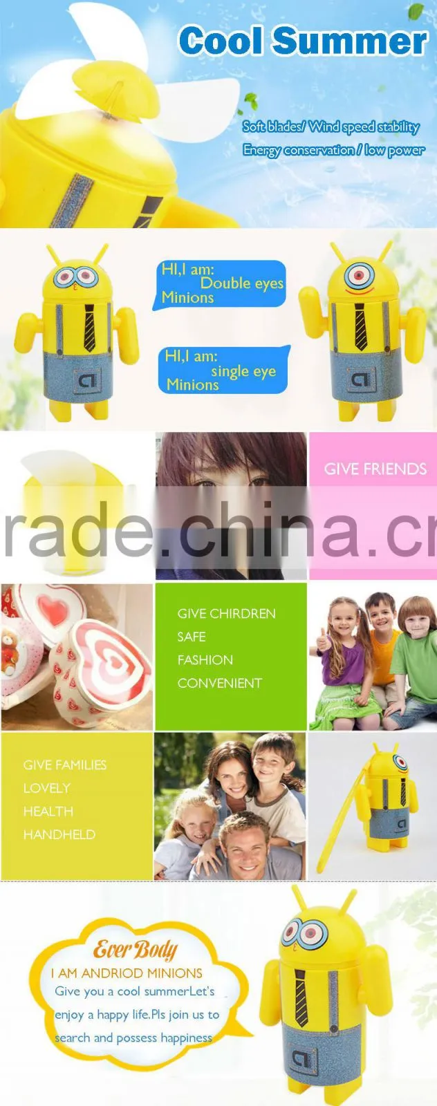 Hot selling new product summer toy rechargeable standing fan