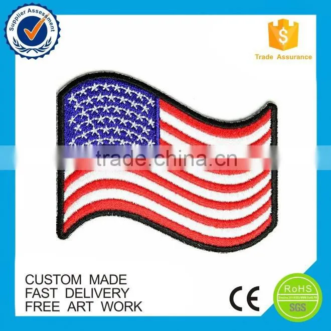 High quality custom American flag embroidered patches