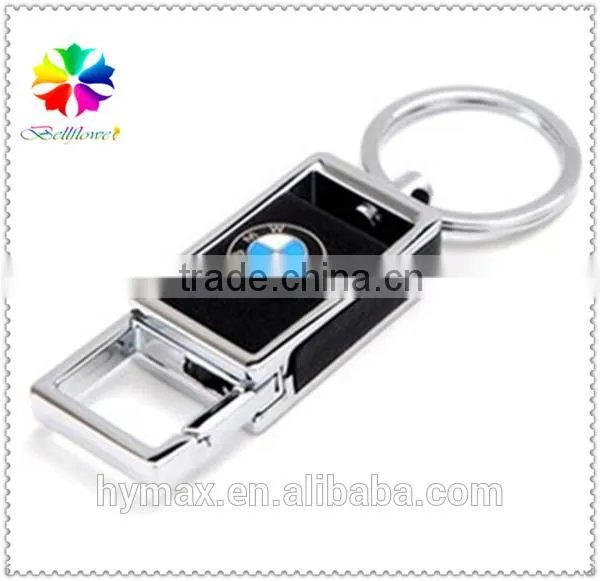 famous car logo double loop metal custom keychain for gift
