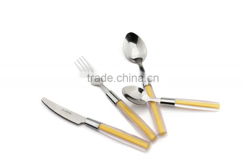 stainless steel flatware set with plastic handle, cutlery set sale, stainless flatware