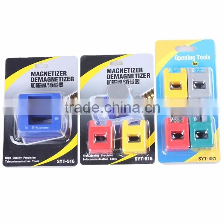 Manual screwdriver portable magnetizer and demagnetizer