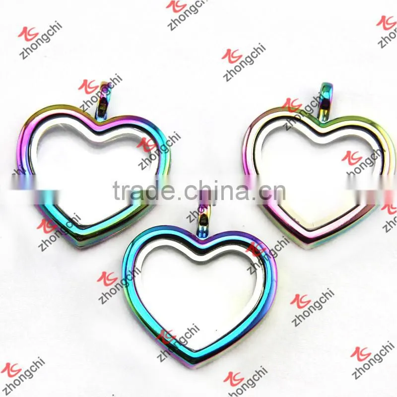 Colorful Rectangle Glass Memory Lockets Wholesale ZC Metalic Jewelry