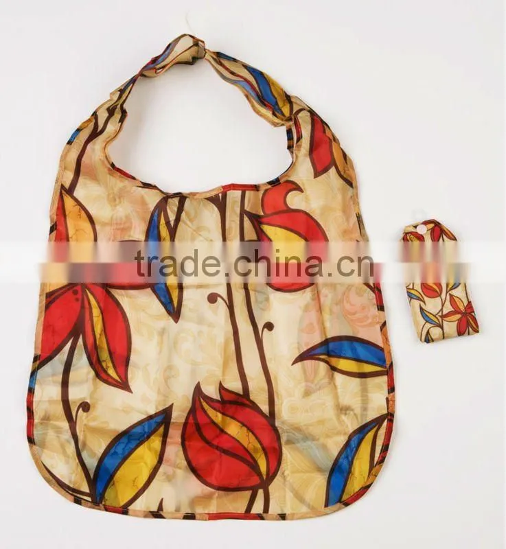 170T suprior quality polyester reusable folding shopping bags