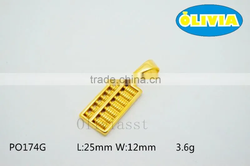 Olivia 2016 New Fashion Modern 316 Stainless steel Cast Metal Ancient Calculator Abacus Pendant