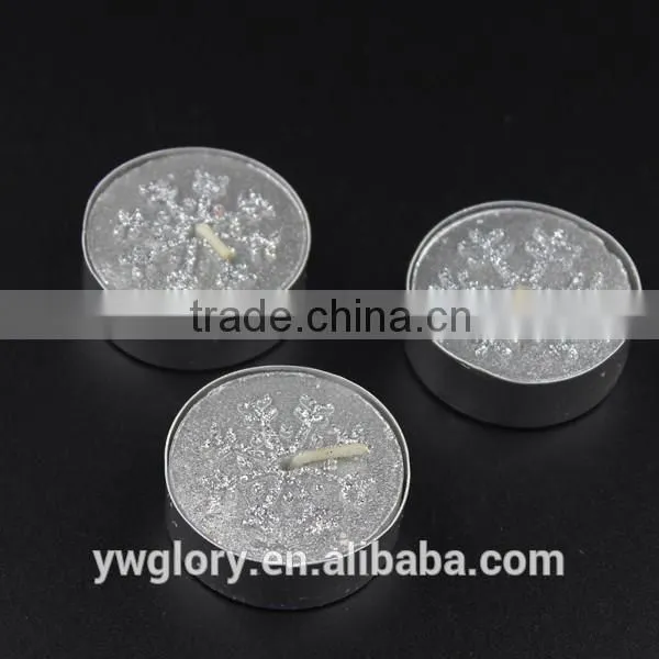 Sliver glitter snow flake tea light, glitter flake tea light, snow flake tea light