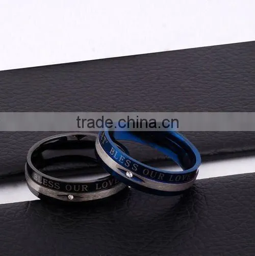 hot sale latest gold ring designs diamond gay men wedding ring in Stainless Steel