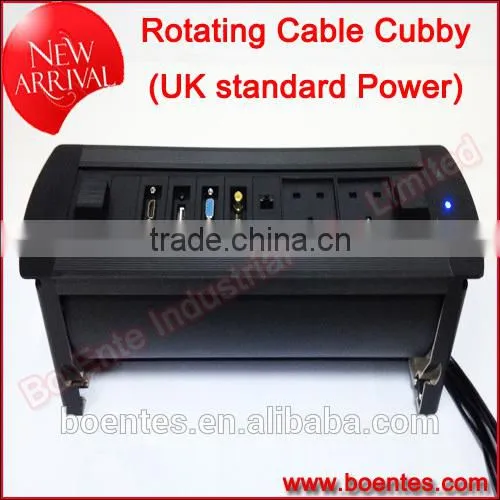 Rotating Desktop Socket with South Africa Power Cable/Motorized Pop Up Socket Box