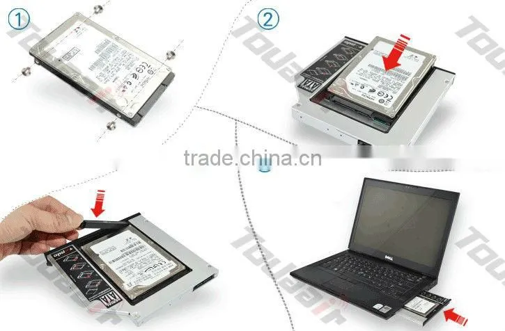 2nd SSD HDD Hard Drive Caddy with lock lack for DELL E6320 E6420 E6520 E6330 E6430 E6430s Hard Drive Caddy