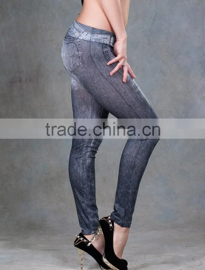 Top quality simple style seamless cheap fashion women jeans leggings