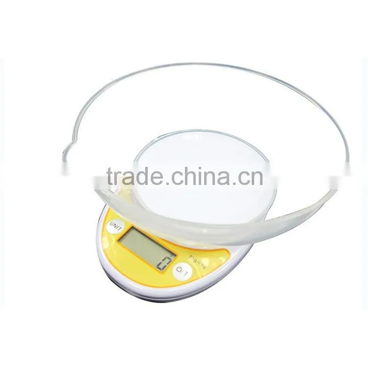 1kg/0.1g digital slim kitchen scale with bowl