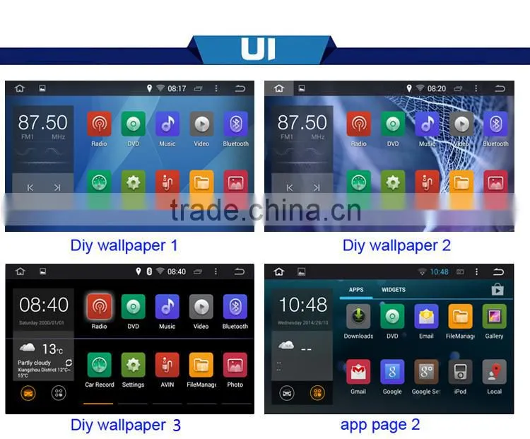 Android 4.4.4 Stereo unversal car GPS of 2 DIN 101mm*176mm 7 inch navi radio Headunit navi free map 1024*600 screen 1.6G CPU