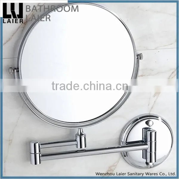 Direct Marketing Factory Round Desgin Brass Chrome Finishing Double Face Bathroom Accessories Wall Mounted Bathroom Mirror