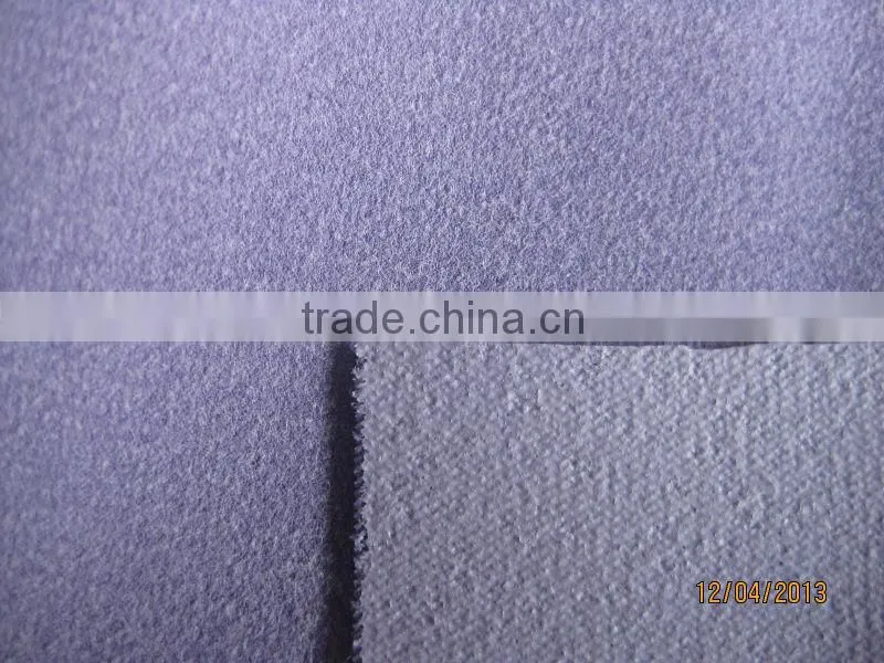 Imitation micro fiber leather coated brushed tricot used in packing electronic products