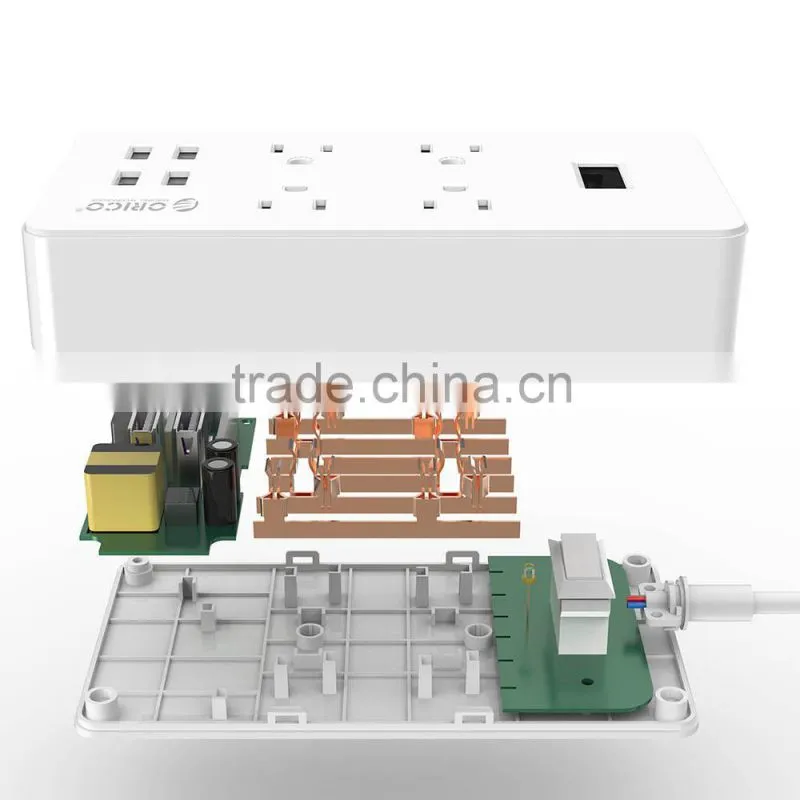 USB Surge Protector 4AC with 4 USB Power Socket