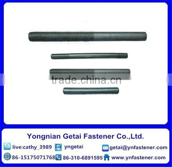 Single head bolts/Single end studs in bolts, DIN933/931 H.D.G / Galvanized with black /yellow zinc plated/blue white