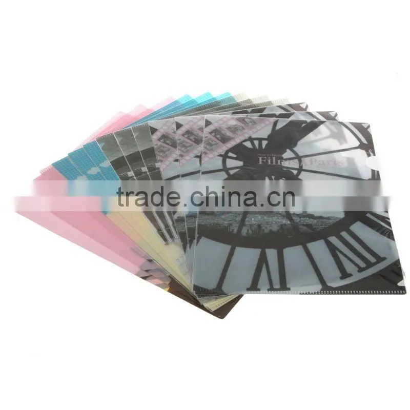 Fancy clear L shape file folder UV Printing