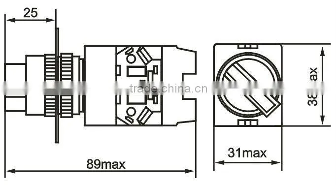 2 or 3 position selector light switch D7-11DX/2 silver contact