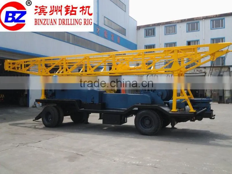 Good quality!! BINZUAN 300m trailer type water well drilling rig(BZT-300)