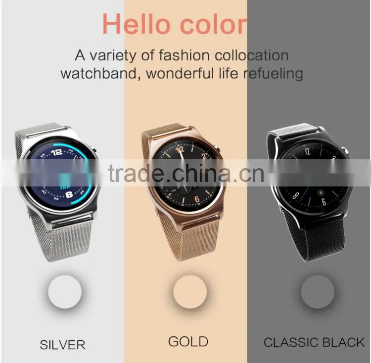 New 1.33'' Inch Full Circle Bluetooth 4.0 Syn Pedometer GW01 Android iOS Smart watch