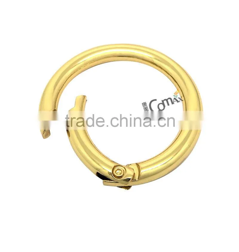Metal Accessories For Handbag Circle Gold Metal Spring Buckle